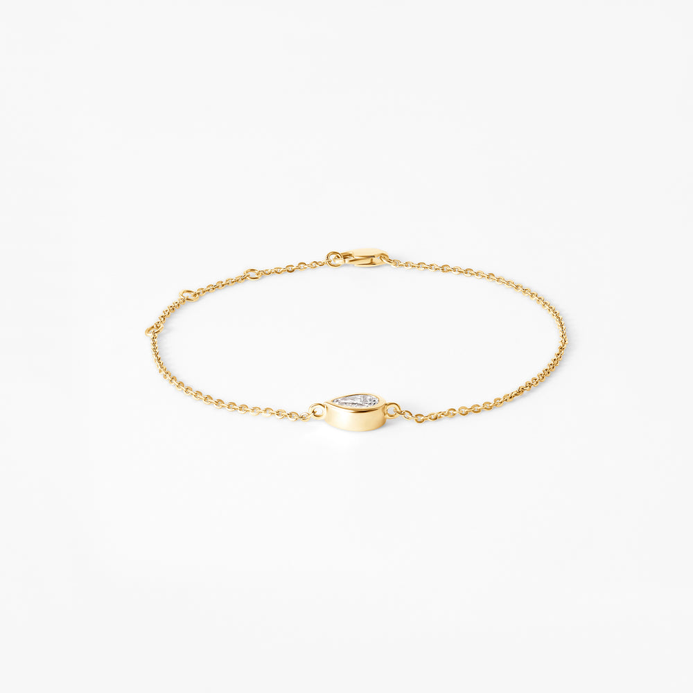 Pear Diamond Bezel Solitaire Bracelet