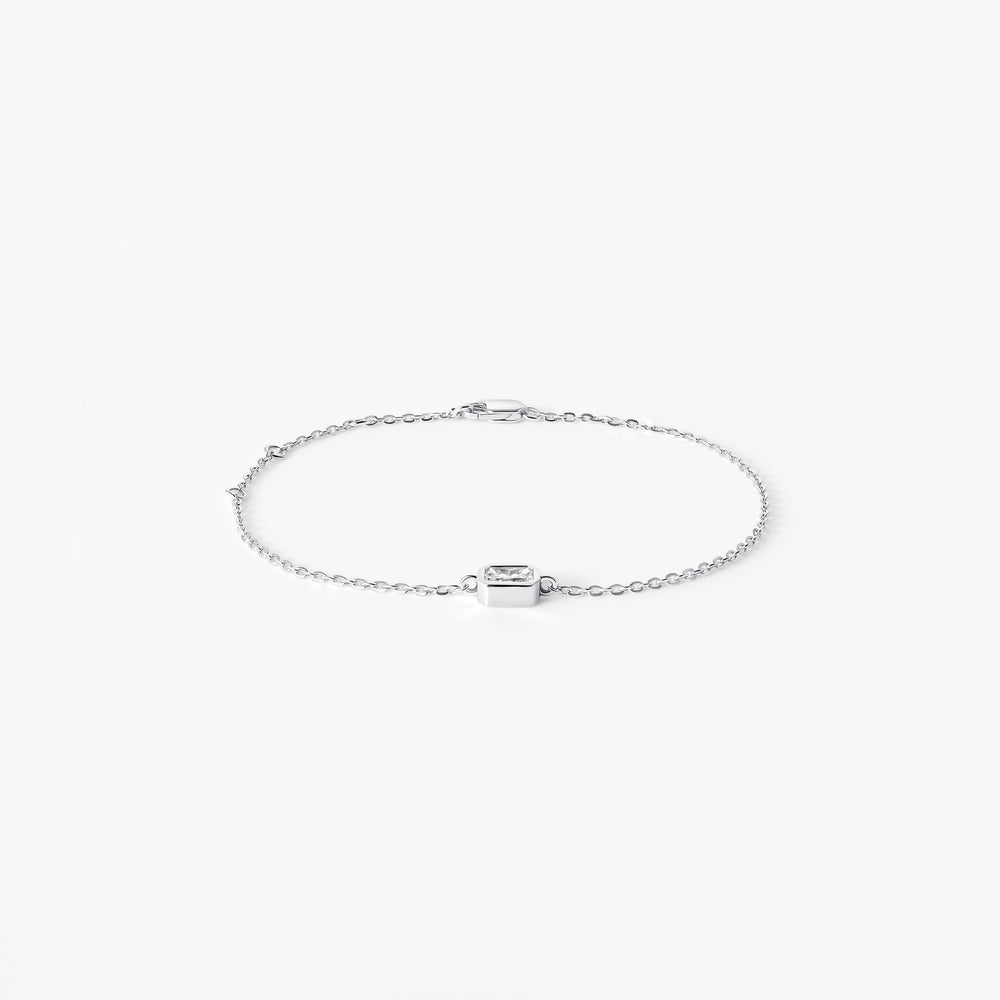 Radiant Diamond East West Bezel Solitaire Bracelet
