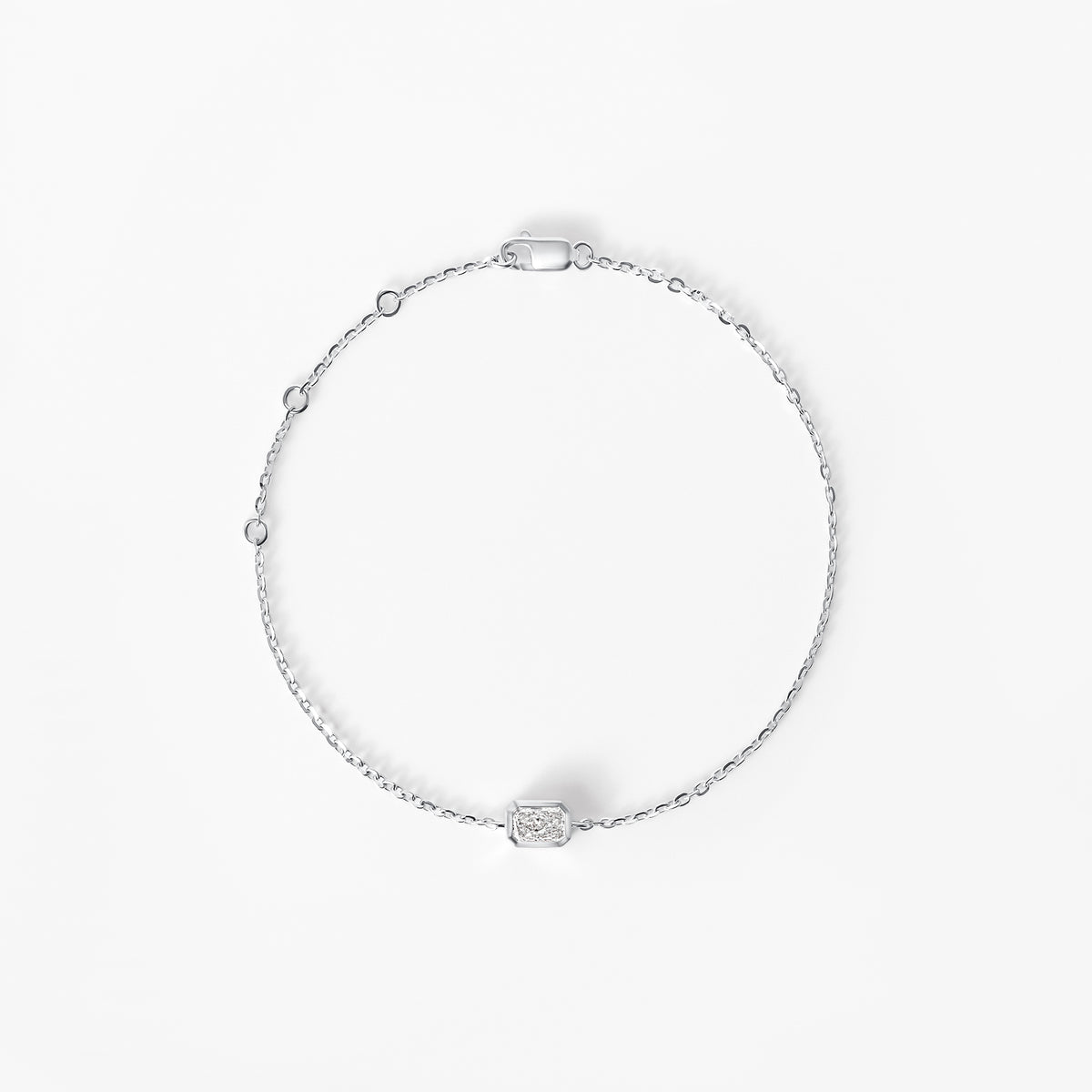Radiant Diamond Bezel Set Bracelet