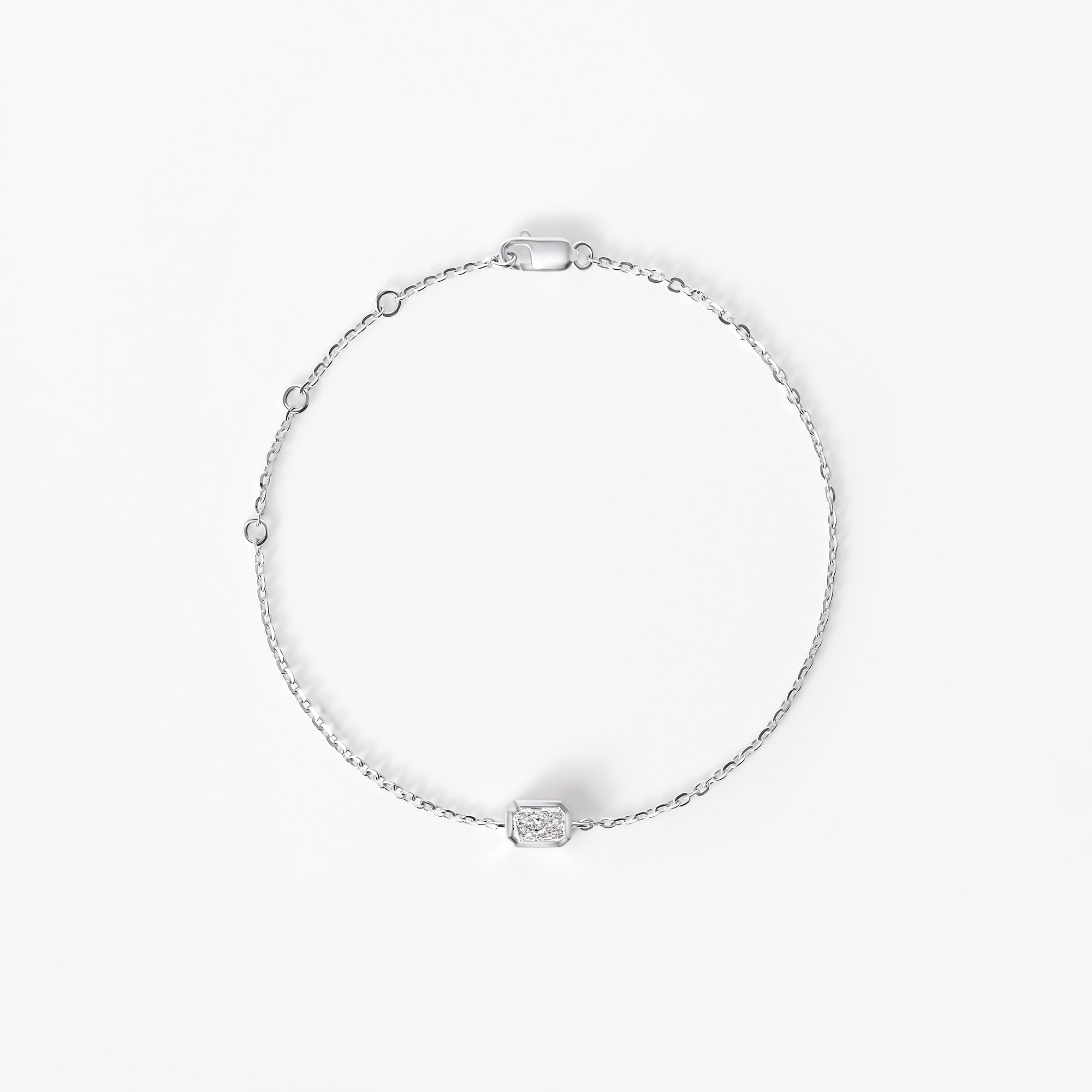 Radiant Diamond Bezel Set Bracelet