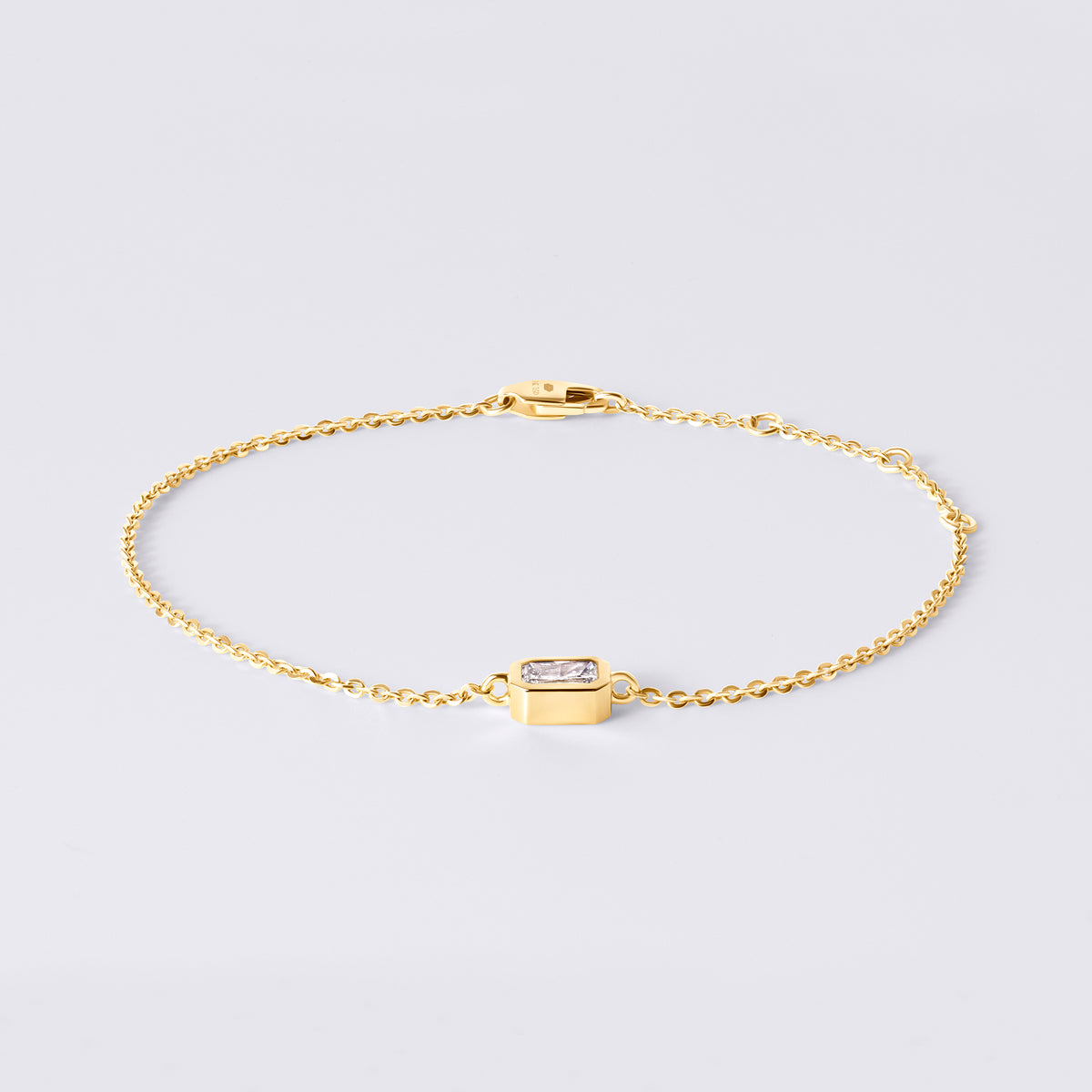 Radiant Bezel Set Bracelet, Yellow Gold