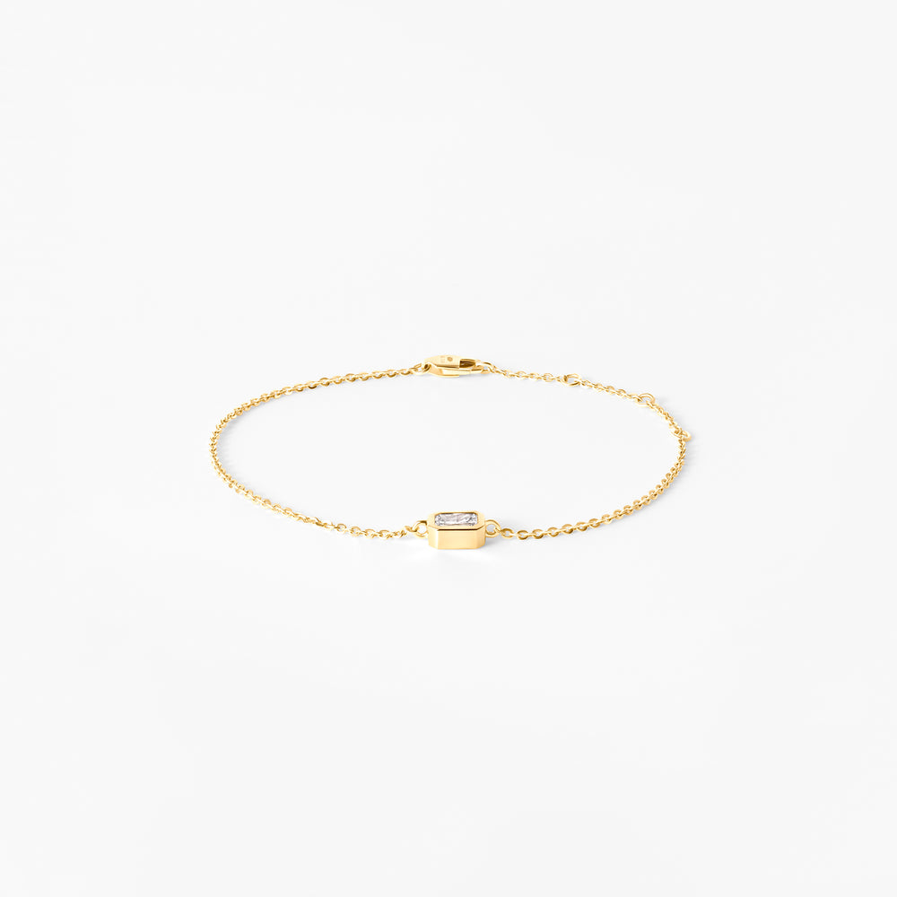Radiant Diamond East West Bezel Solitaire Bracelet