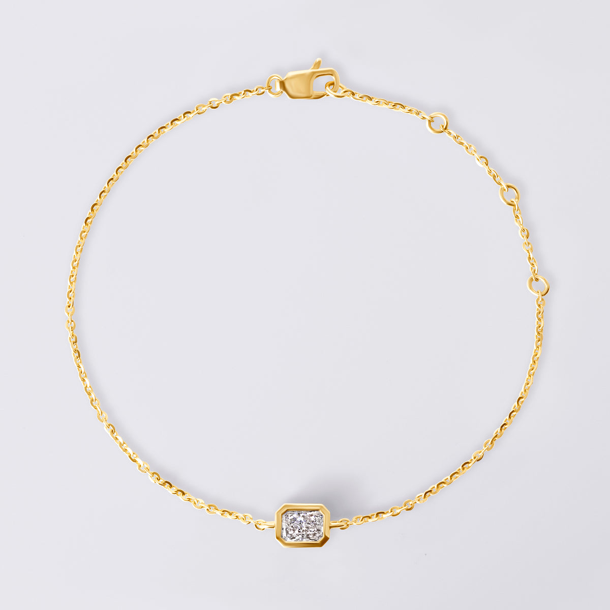 Radiant Bezel Set Bracelet, Yellow Gold