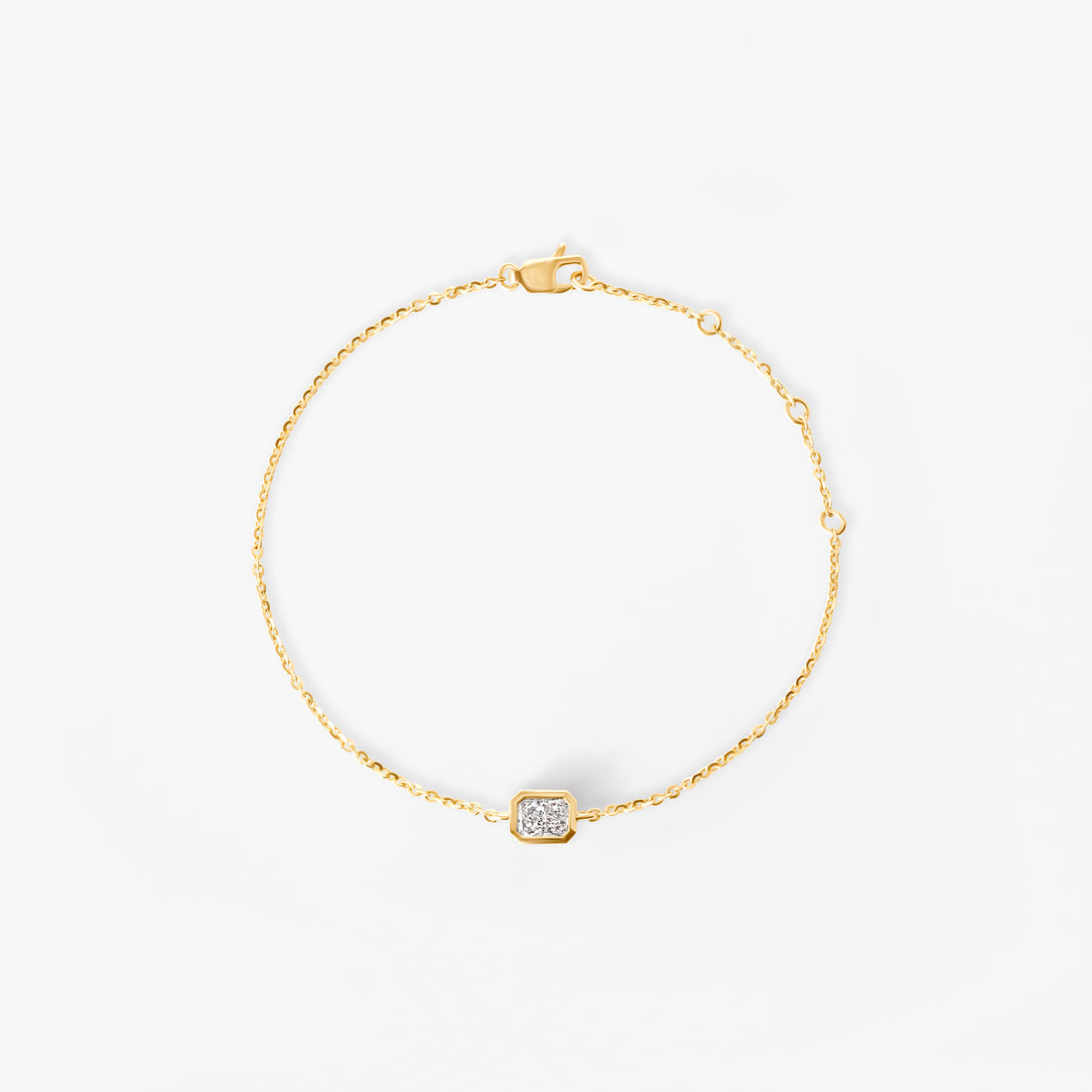 Radiant Diamond East West Bezel Solitaire Bracelet