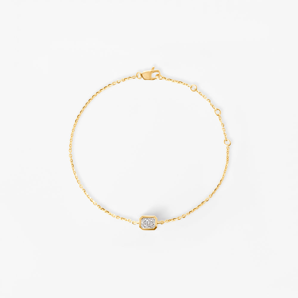 Radiant Diamond East West Bezel Solitaire Bracelet