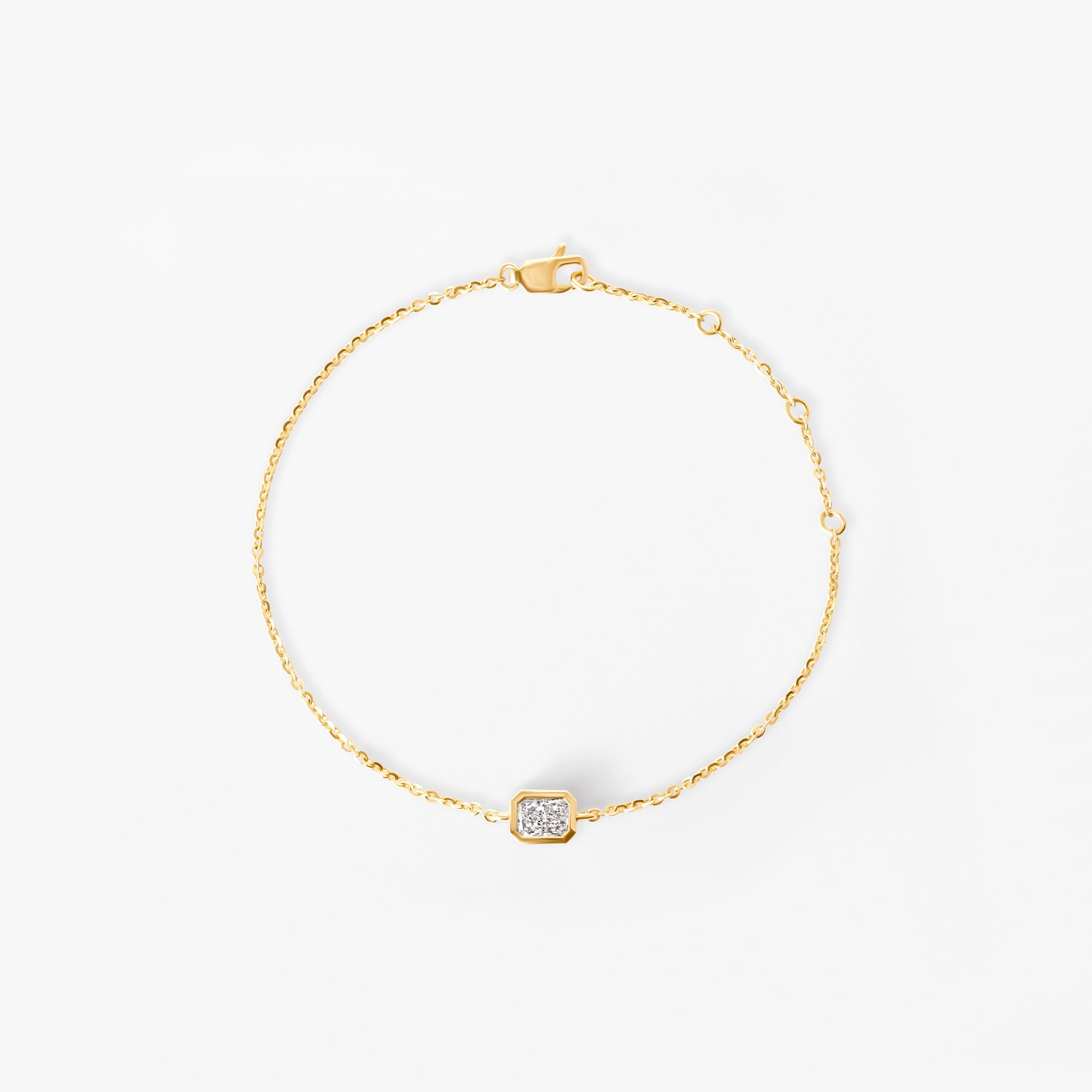Radiant Diamond Bezel Set Bracelet