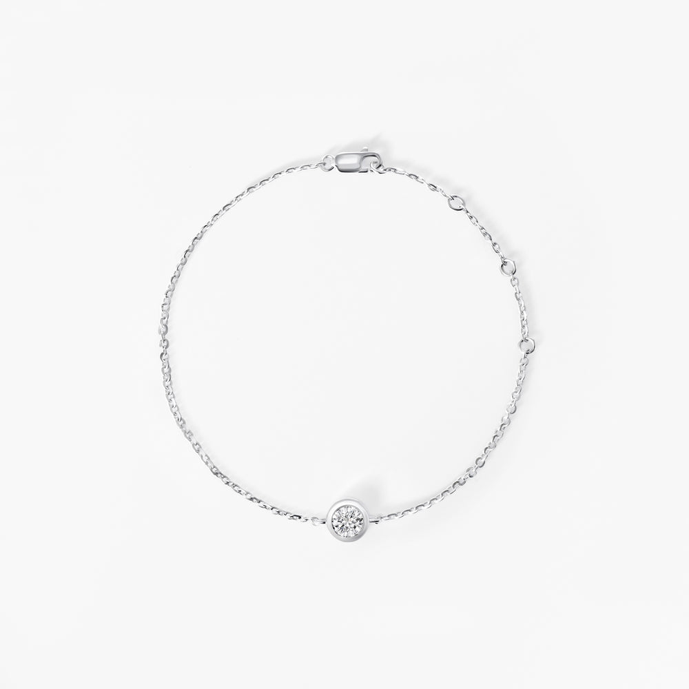 Round Diamond Bezel Solitaire Bracelet