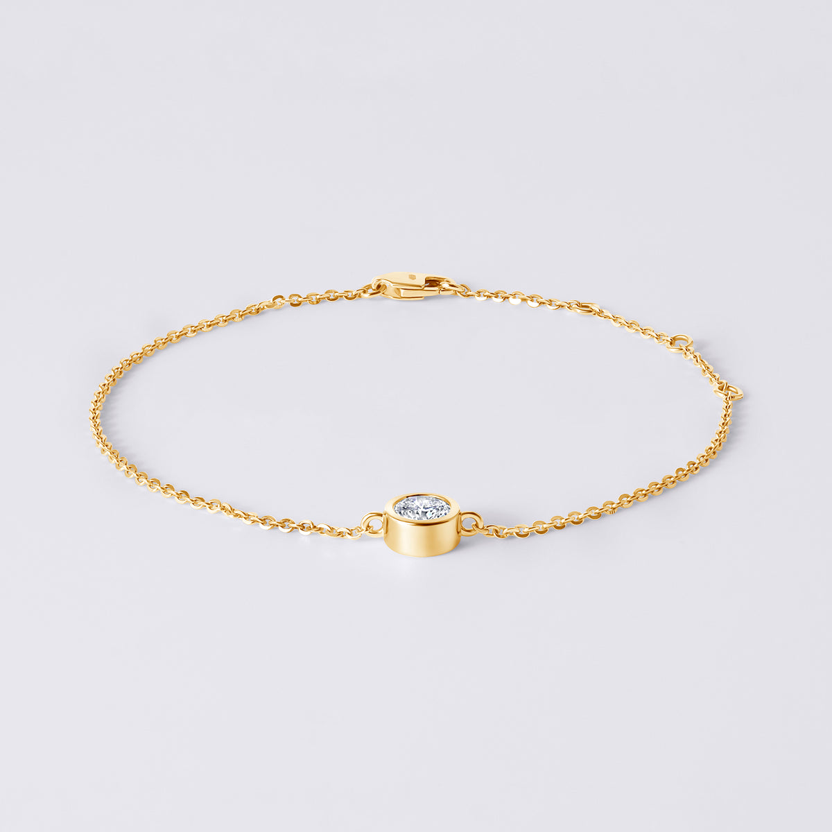 Round Bezel Set Bracelet, White Gold