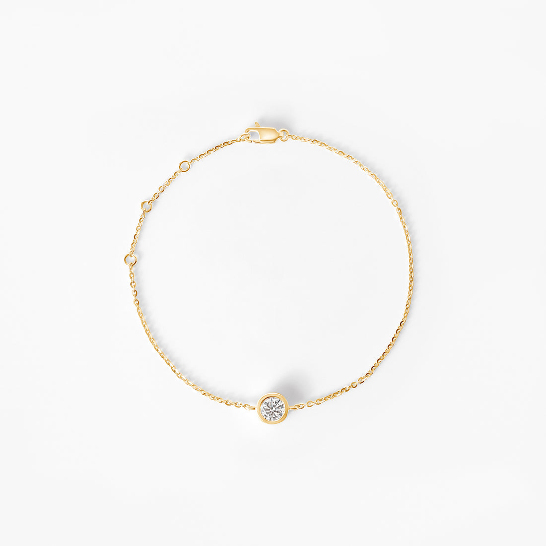 Round Diamond Bezel Solitaire Bracelet