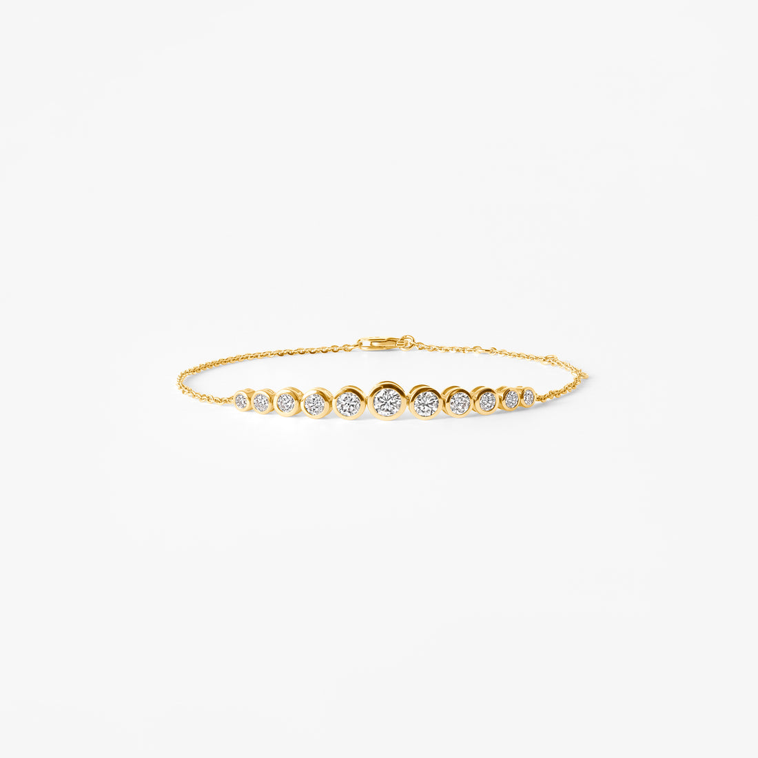 Round Diamond Graduated Bezel Bracelet