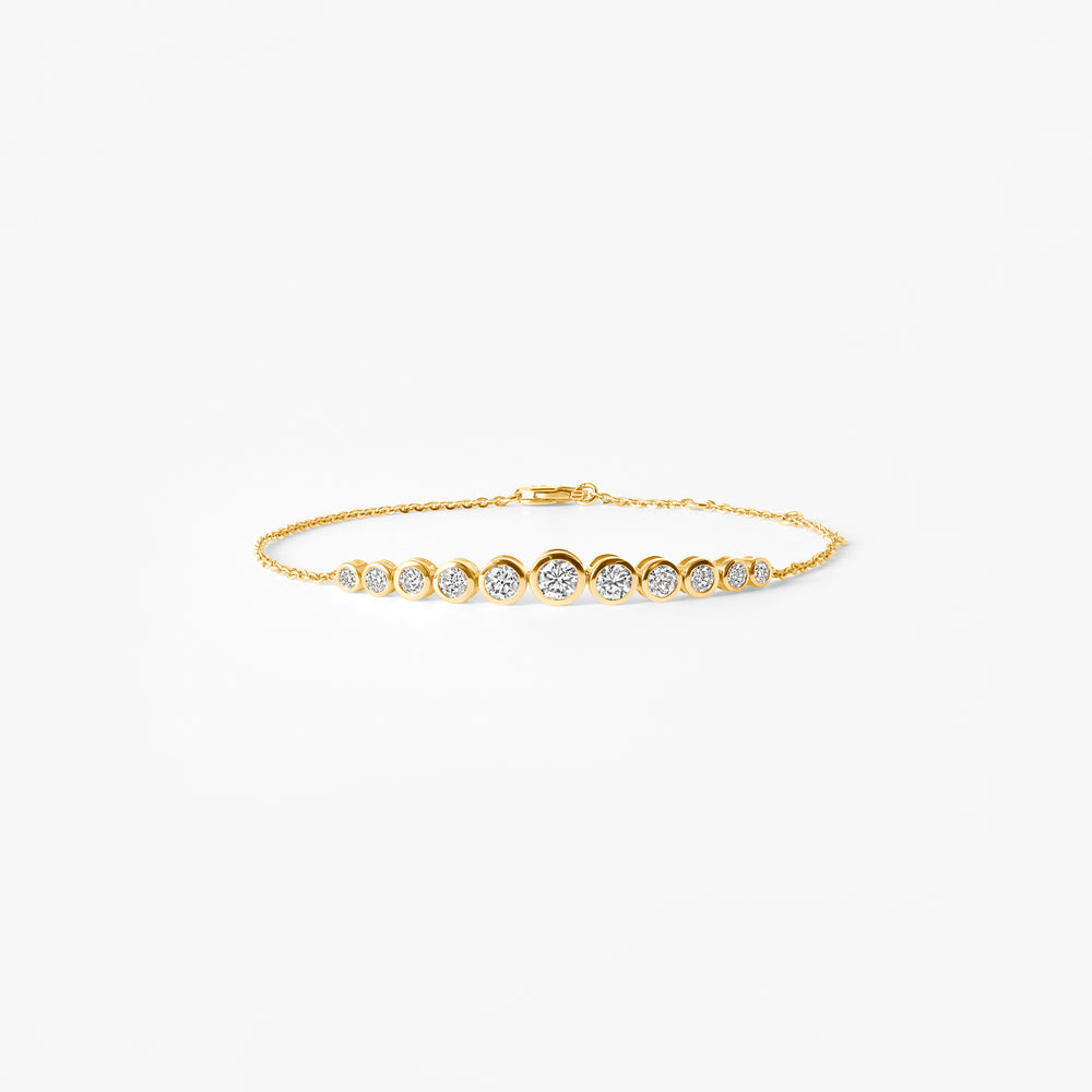 Round Diamond Graduated Bezel Bracelet