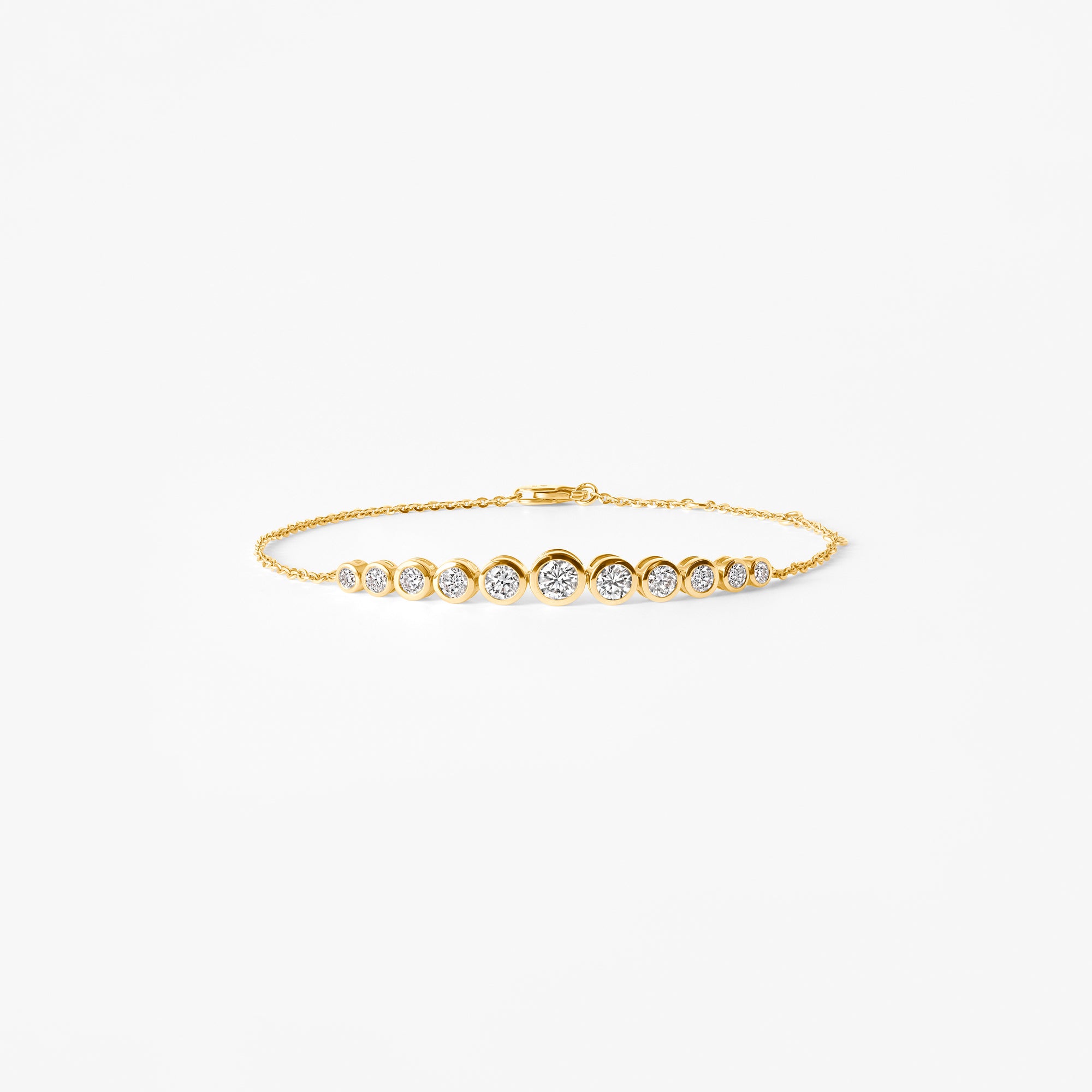 Round Diamond Graduated Bezel Bracelet