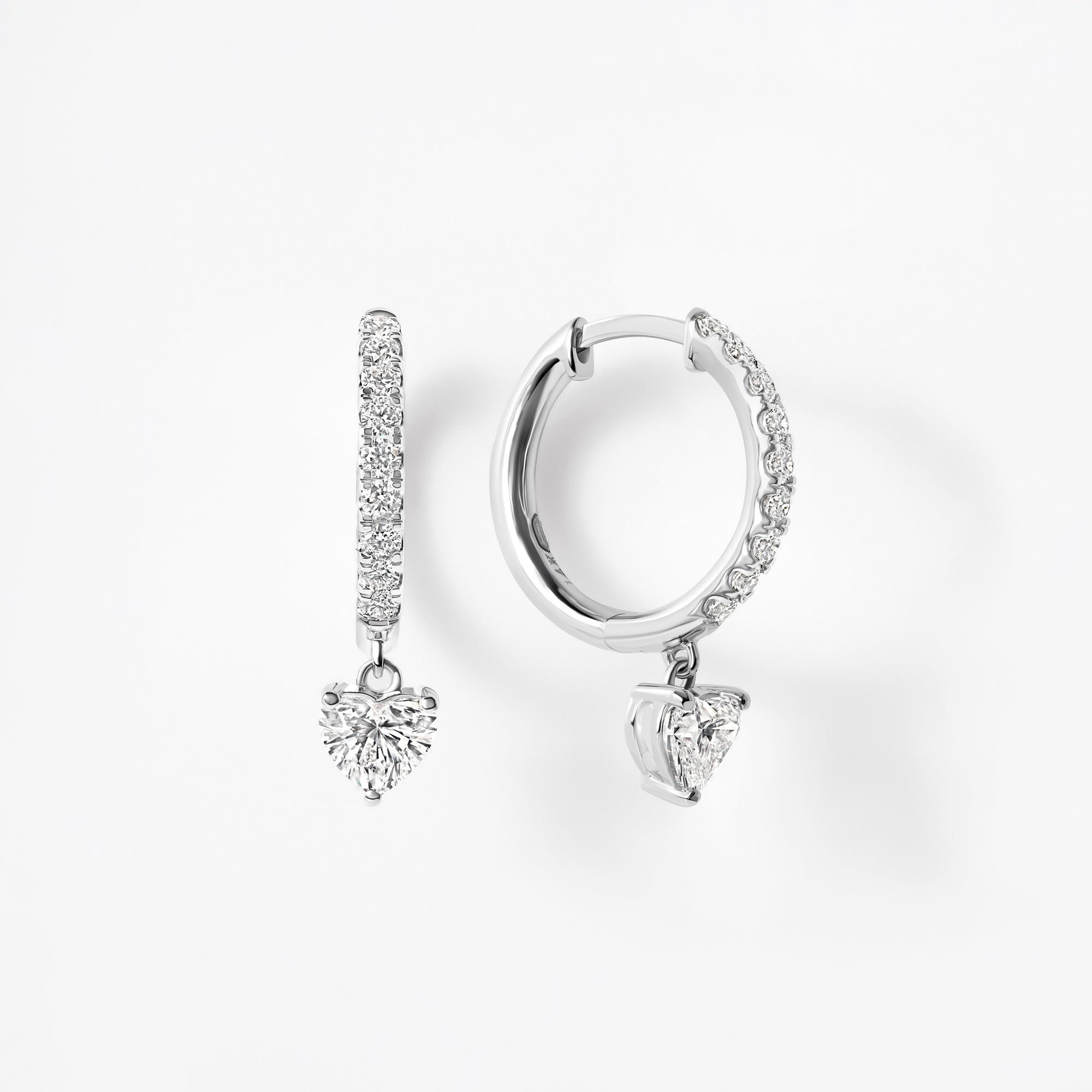 Heart Diamond Pavé Drop Earrings