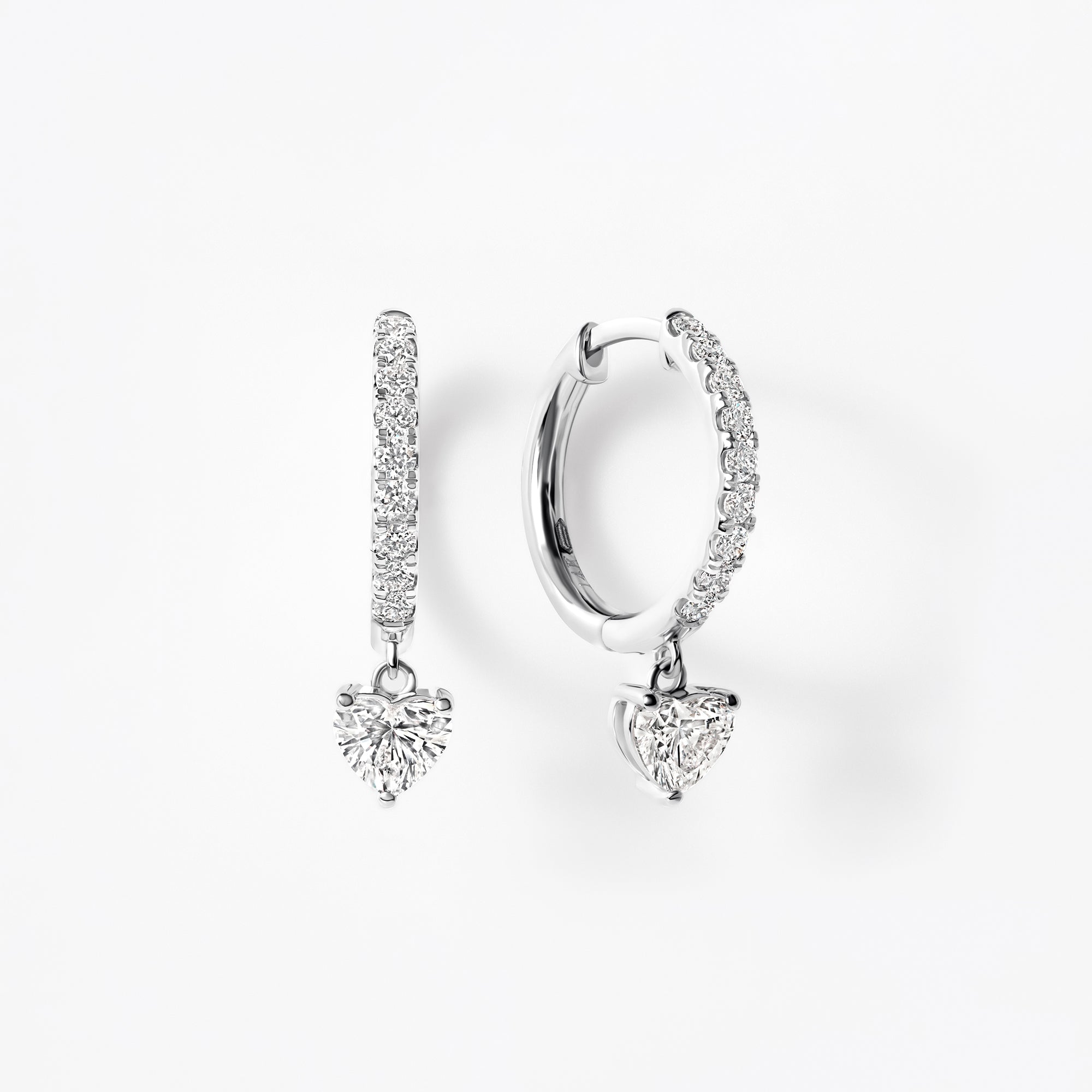 Heart Diamond Pavé Drop Earrings