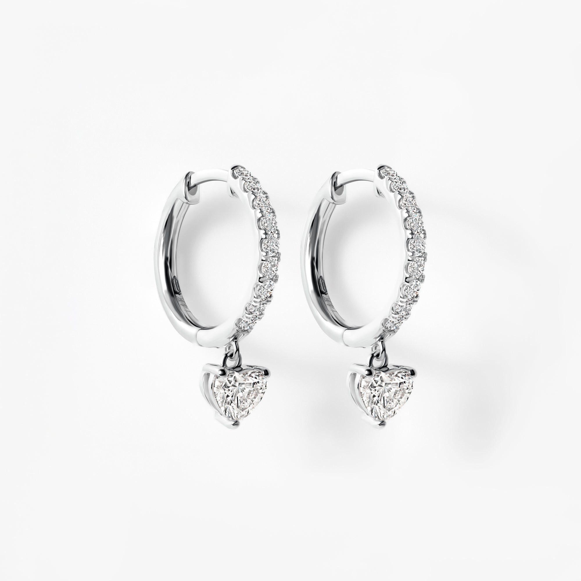 Heart Diamond Pavé Drop Earrings