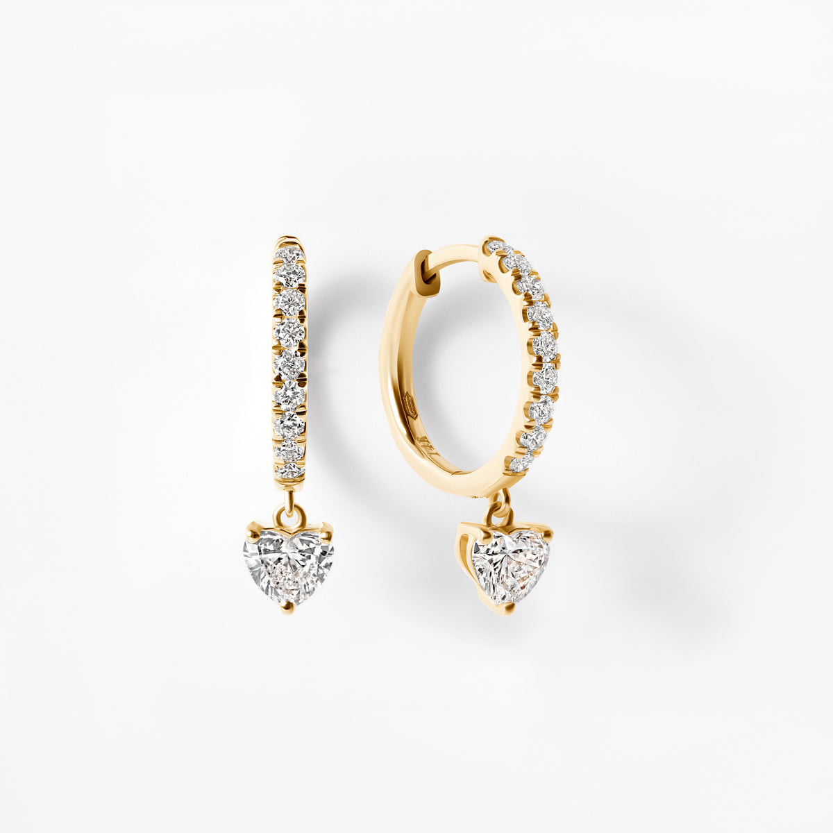 Heart Diamond Pavé Drop Earrings