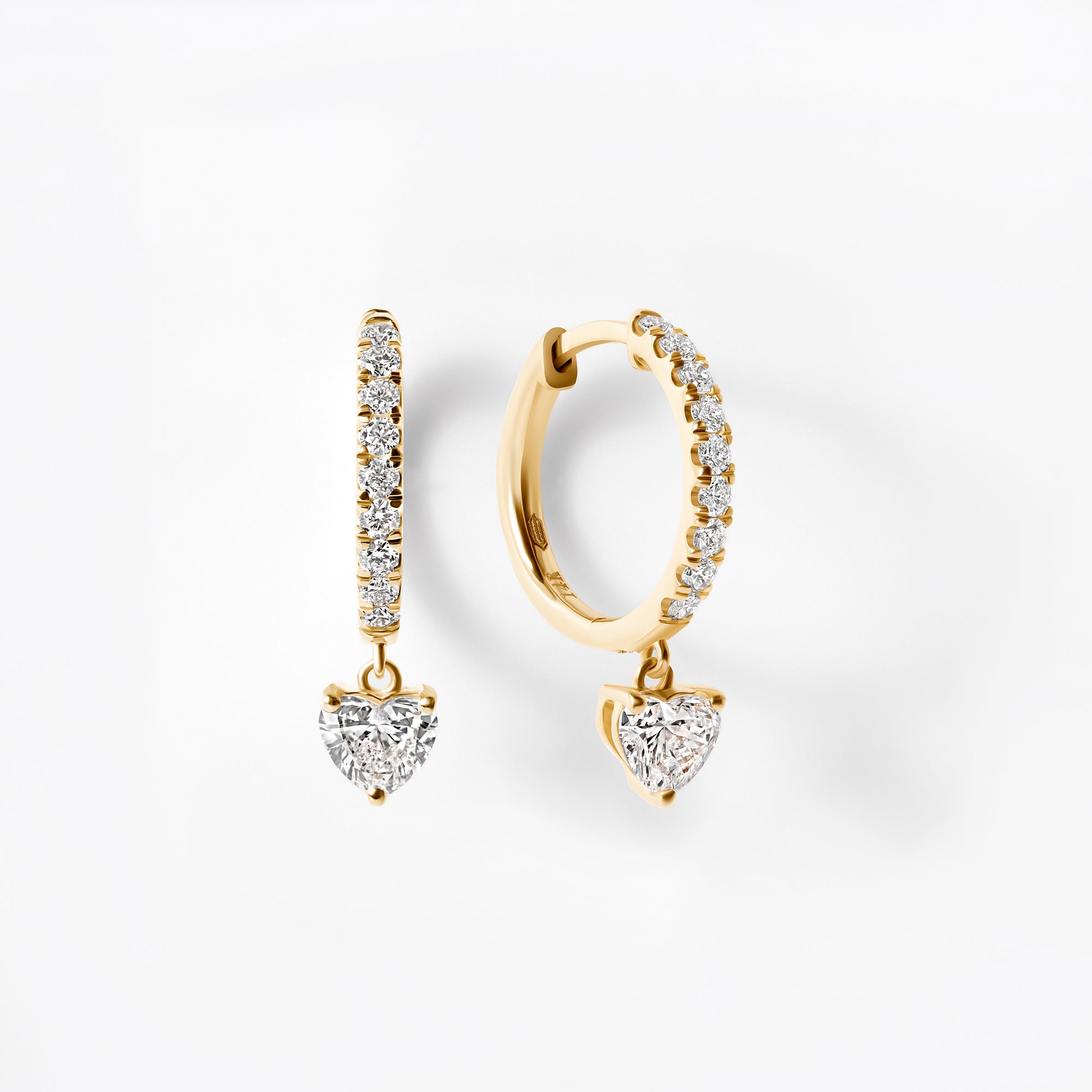 Heart Diamond Pavé Drop Earrings