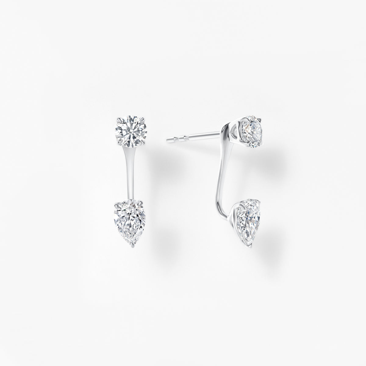 Round and Pear Diamond Earring Jackets