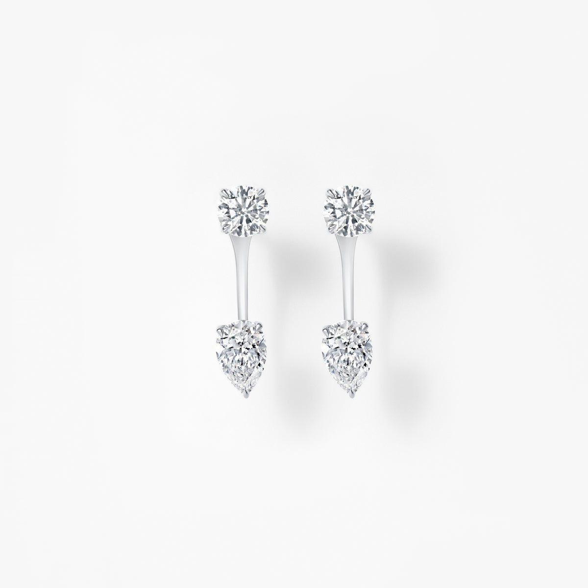 Round and Pear Diamond Earring Jackets