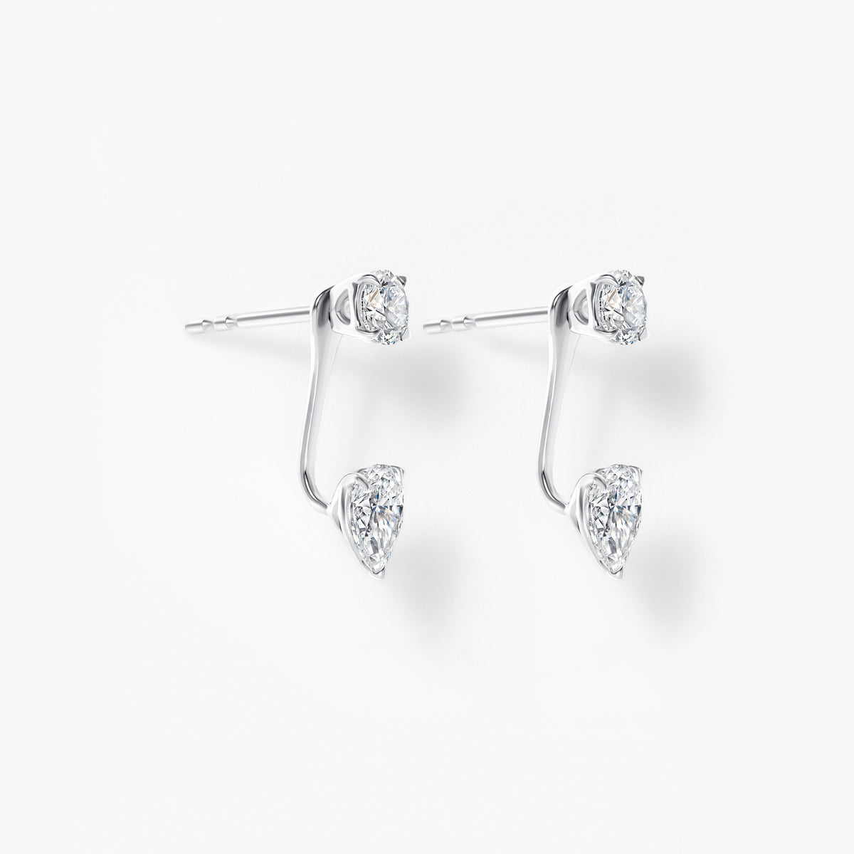 Round and Pear Diamond Earring Jackets