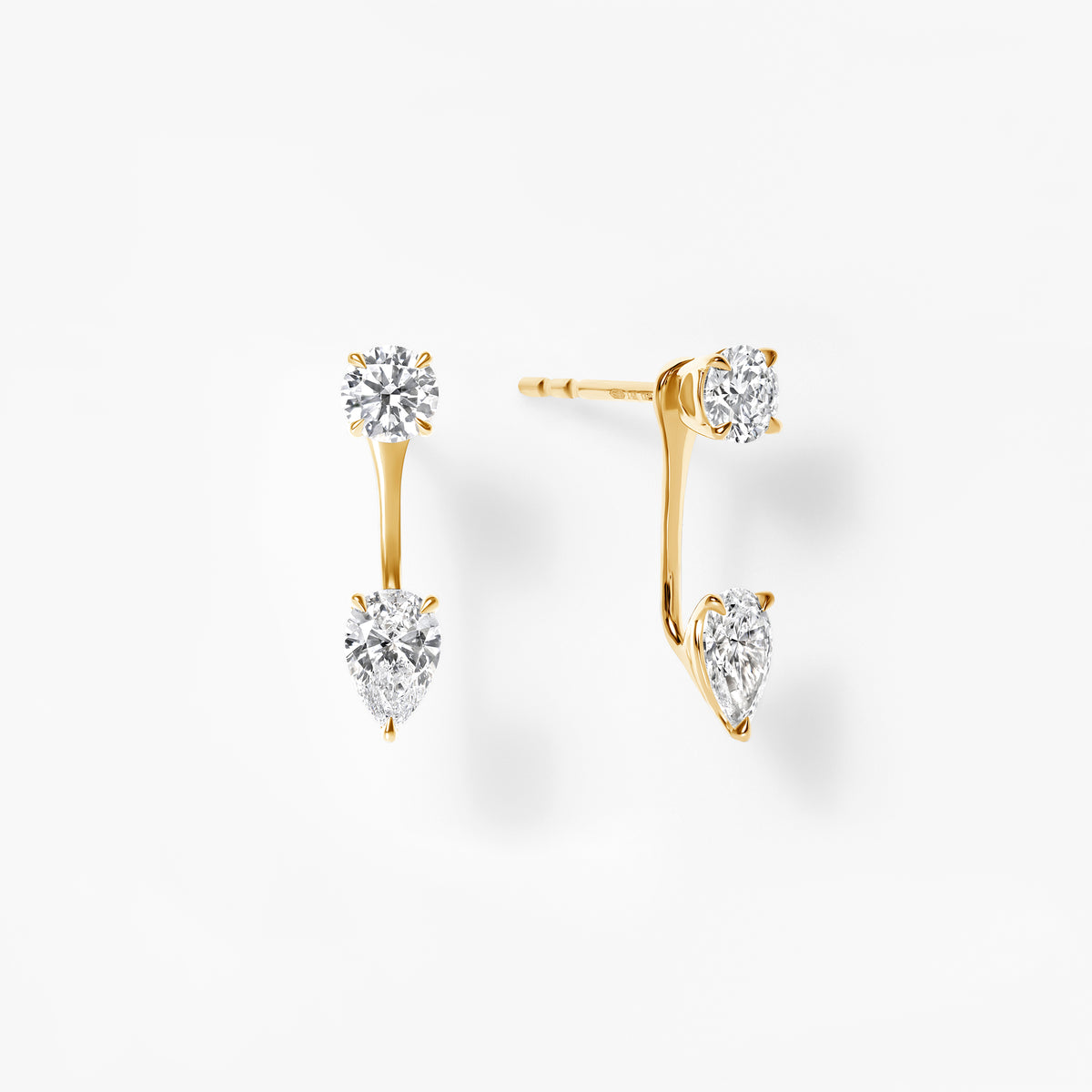 Round and Pear Diamond Earring Jackets