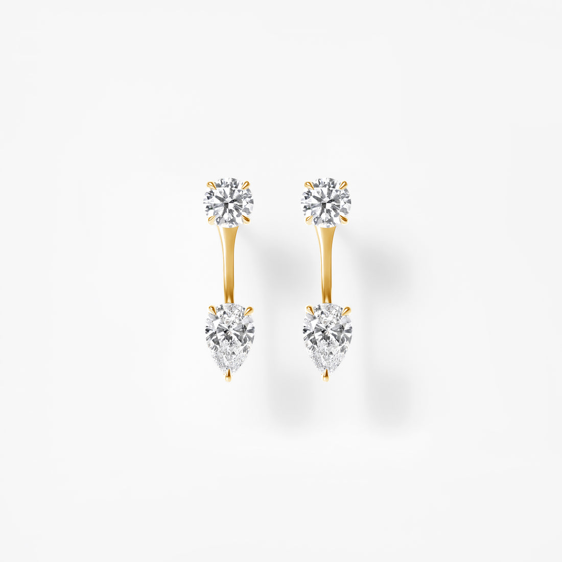 Round and Pear Diamond Jacket Earrings