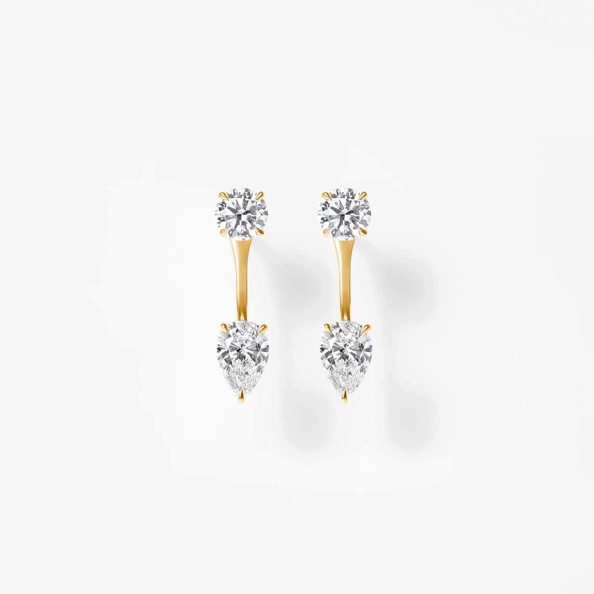 Round and Pear Diamond Earring Jackets
