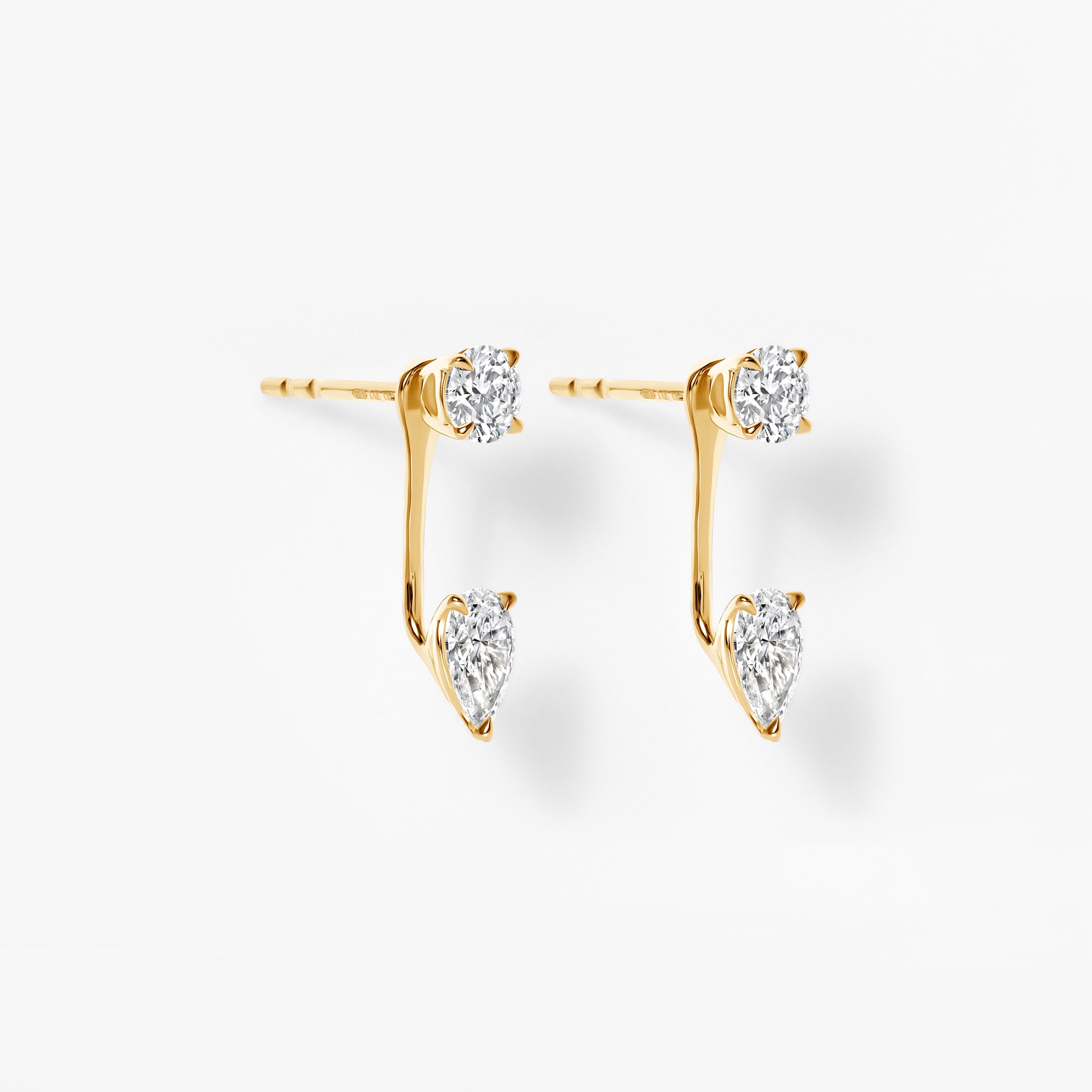 Round and Pear Diamond Earring Jackets