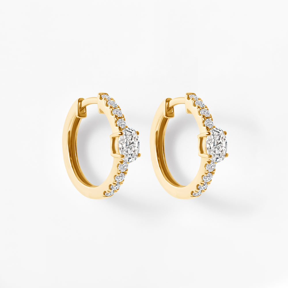 Oval Diamond Pavé Huggie Earrings