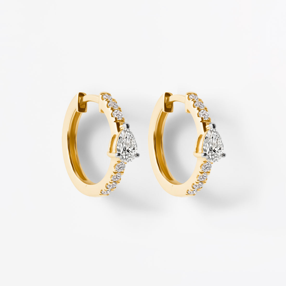 Pear Diamond Pavé Huggie Earrings