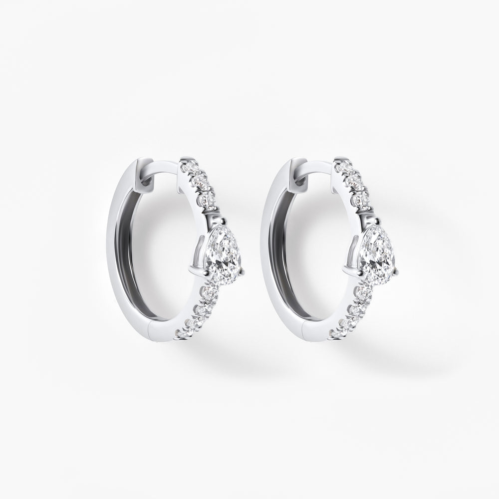 Pear Diamond Pavé Huggie Earrings