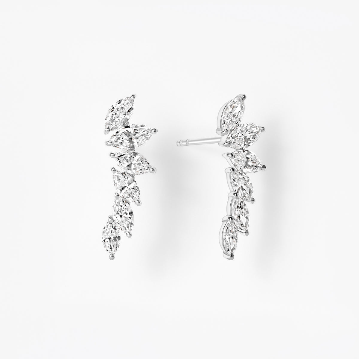 Marquise Diamond Ear Crawler Earrings