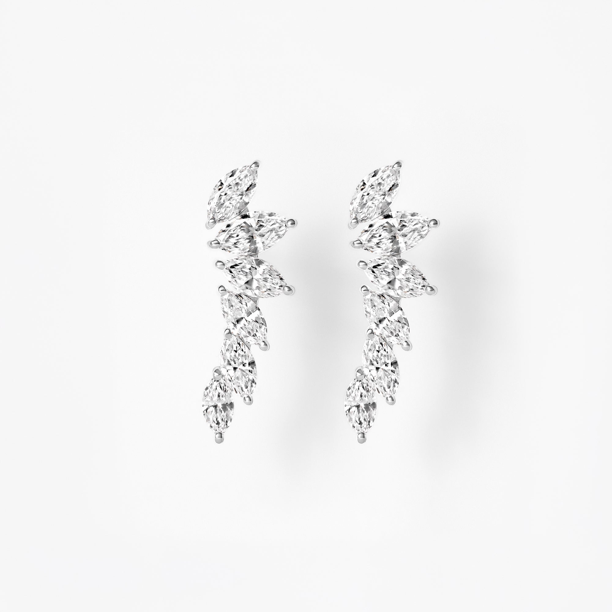 Marquise Diamond Ear Crawler Earrings
