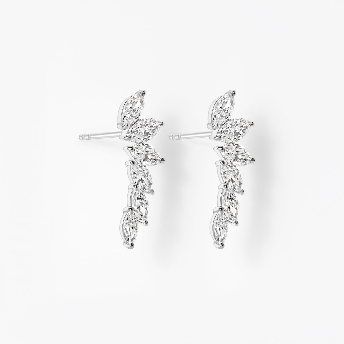 Marquise Diamond Ear Crawler Earrings