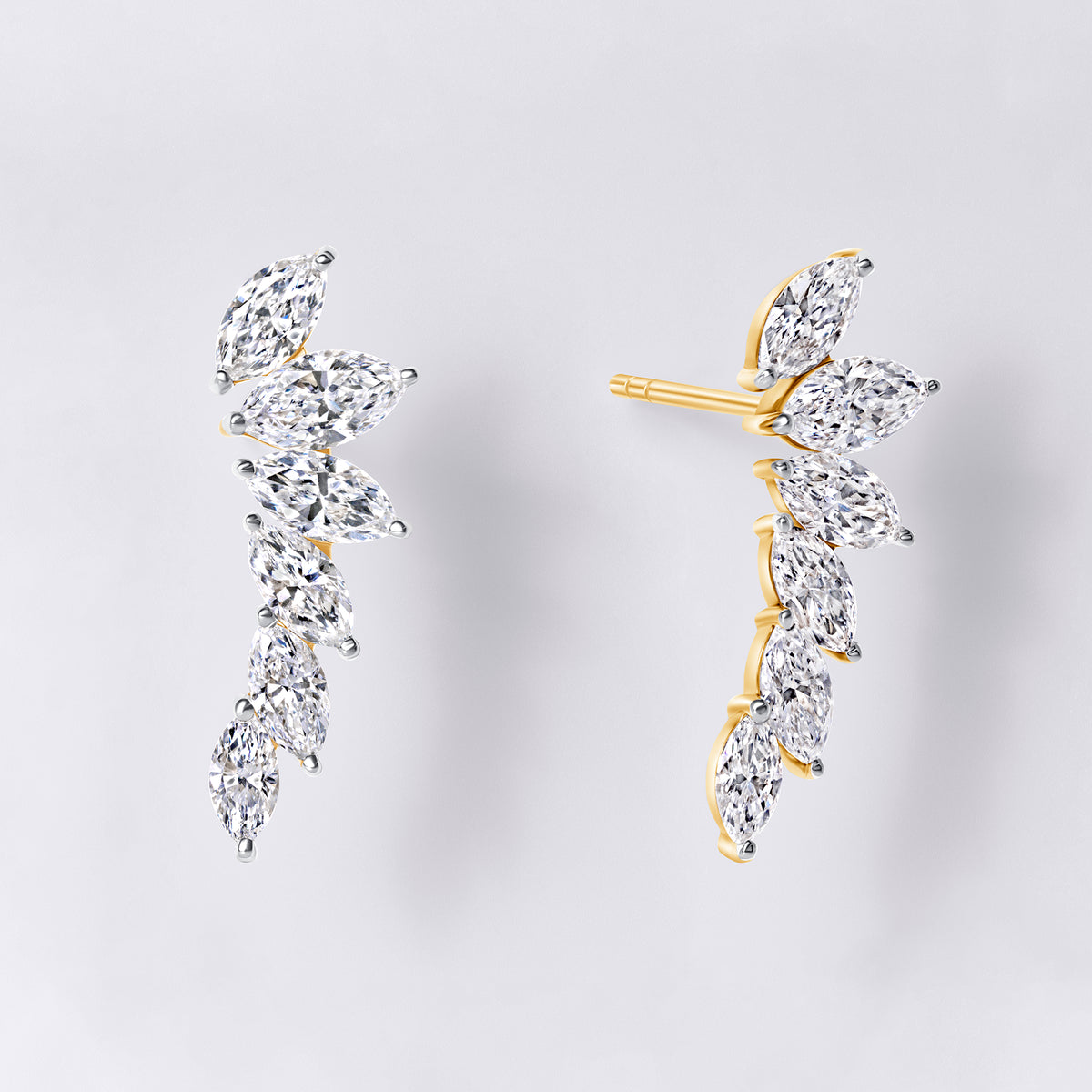 Marquise Ear Crawler (2 1/3CTW), Yellow Gold