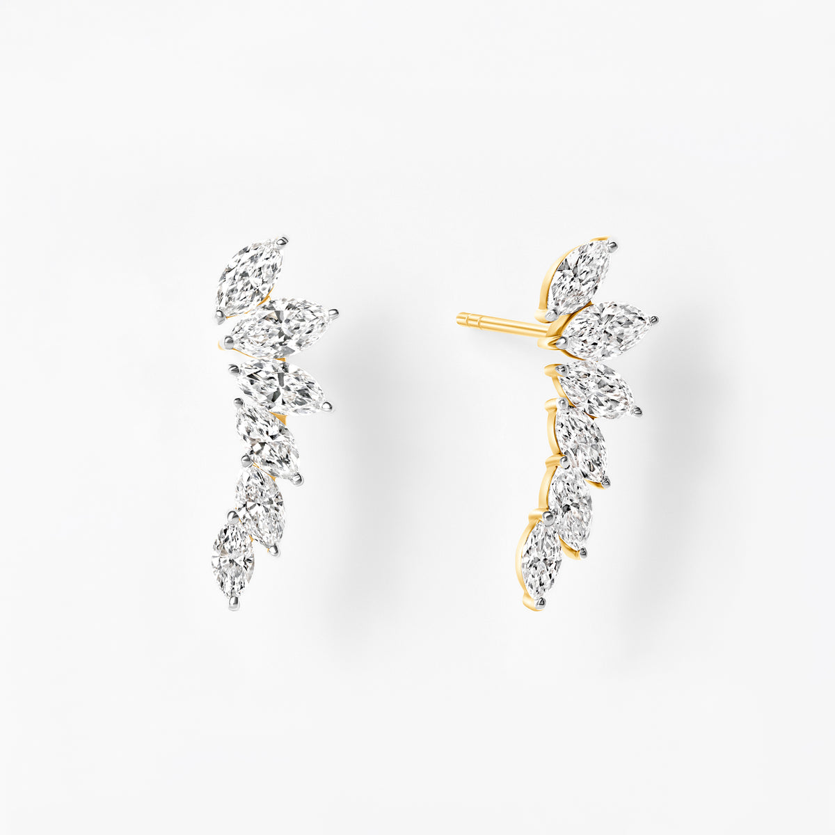 Marquise Diamond Ear Crawler Earrings