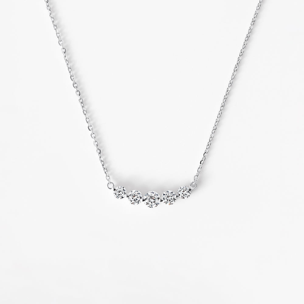 Round Diamond Graduated Necklace