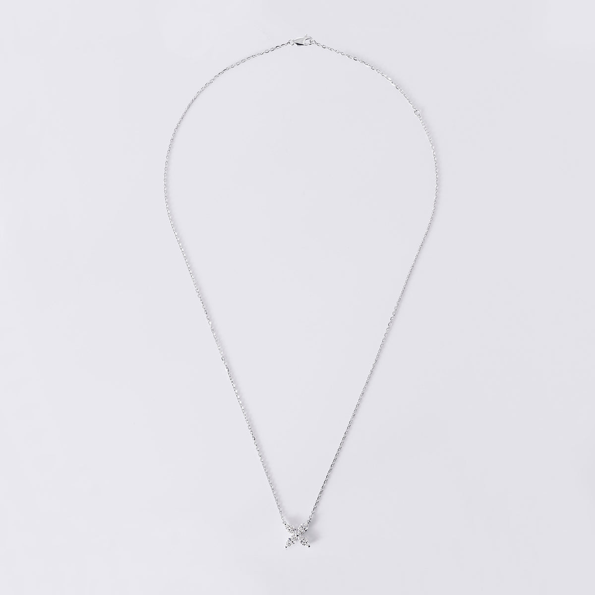 Marquise Flower Shaped Pendant (7/8CTW), White Gold