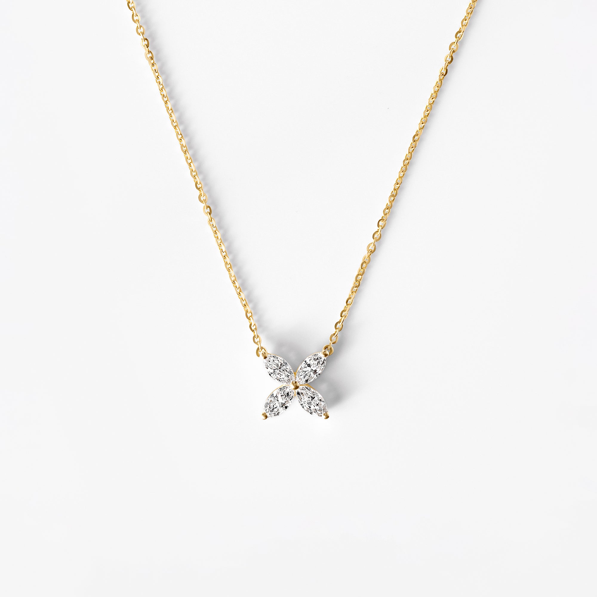 Marquise Diamond Flower Pendant