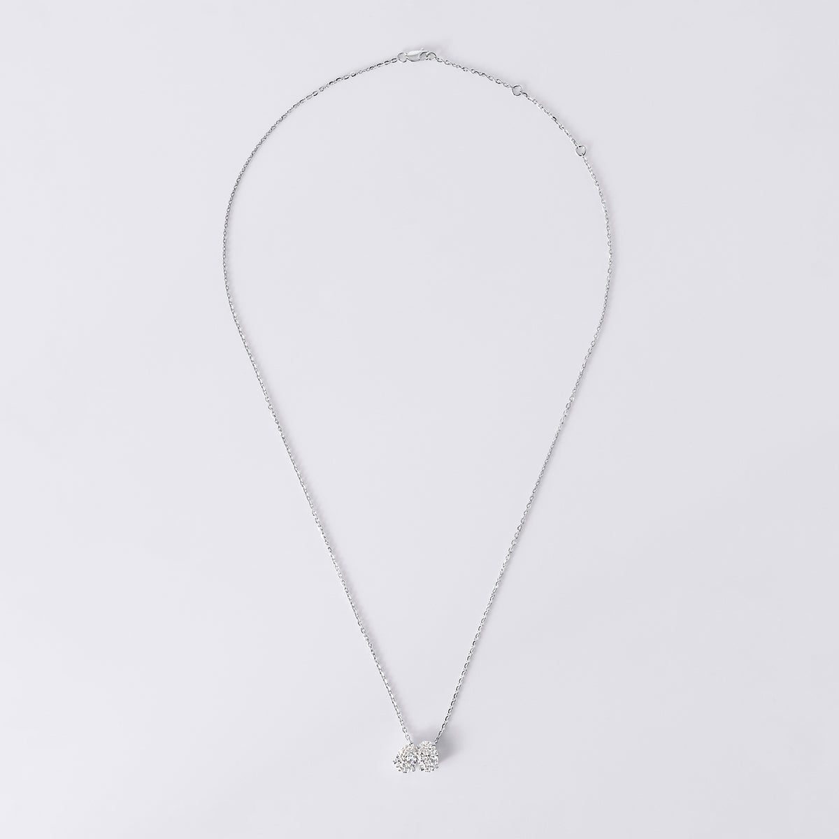 Oval and Pear Shaped Toi Et Moi Pendant (2CTW), White Gold
