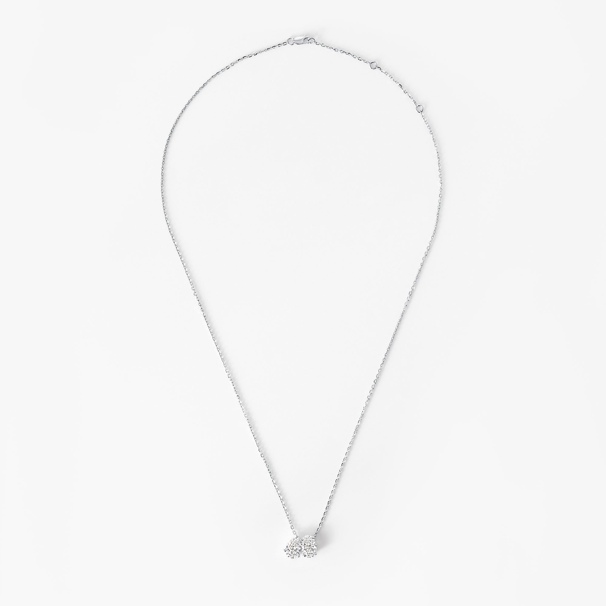 Oval and Pear Diamond Toi et Moi Pendant