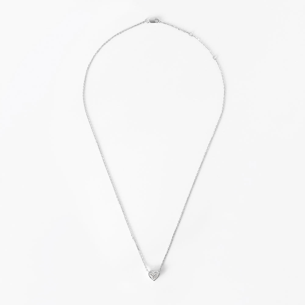 Heart Diamond Bezel Pendant Necklace