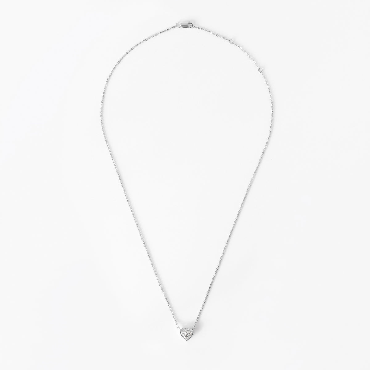 Heart Diamond Bezel Set Pendant Necklace
