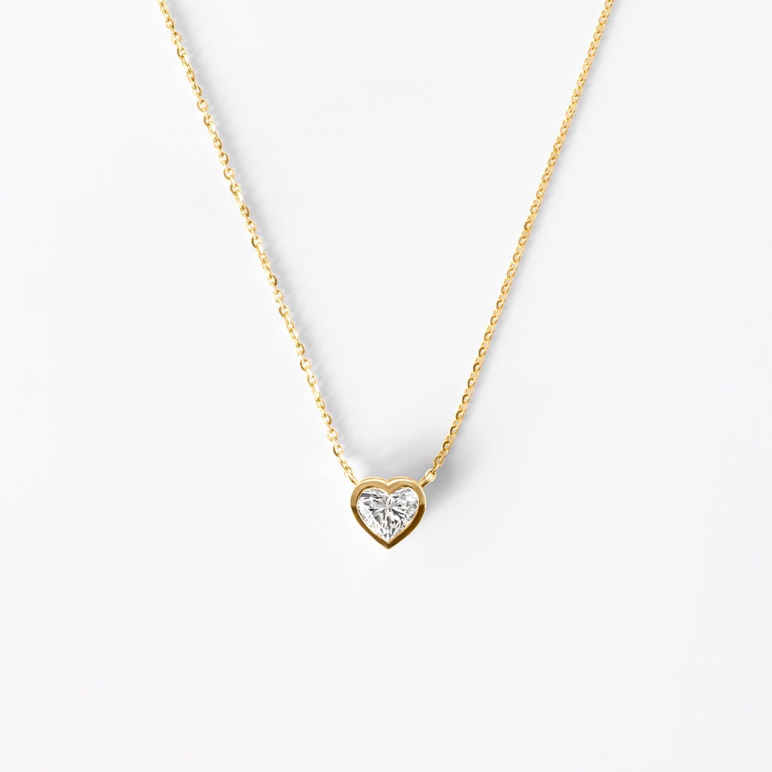 Heart Diamond Bezel Pendant Necklace