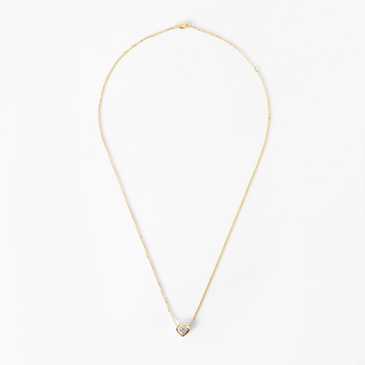 Heart Diamond Bezel Set Pendant Necklace