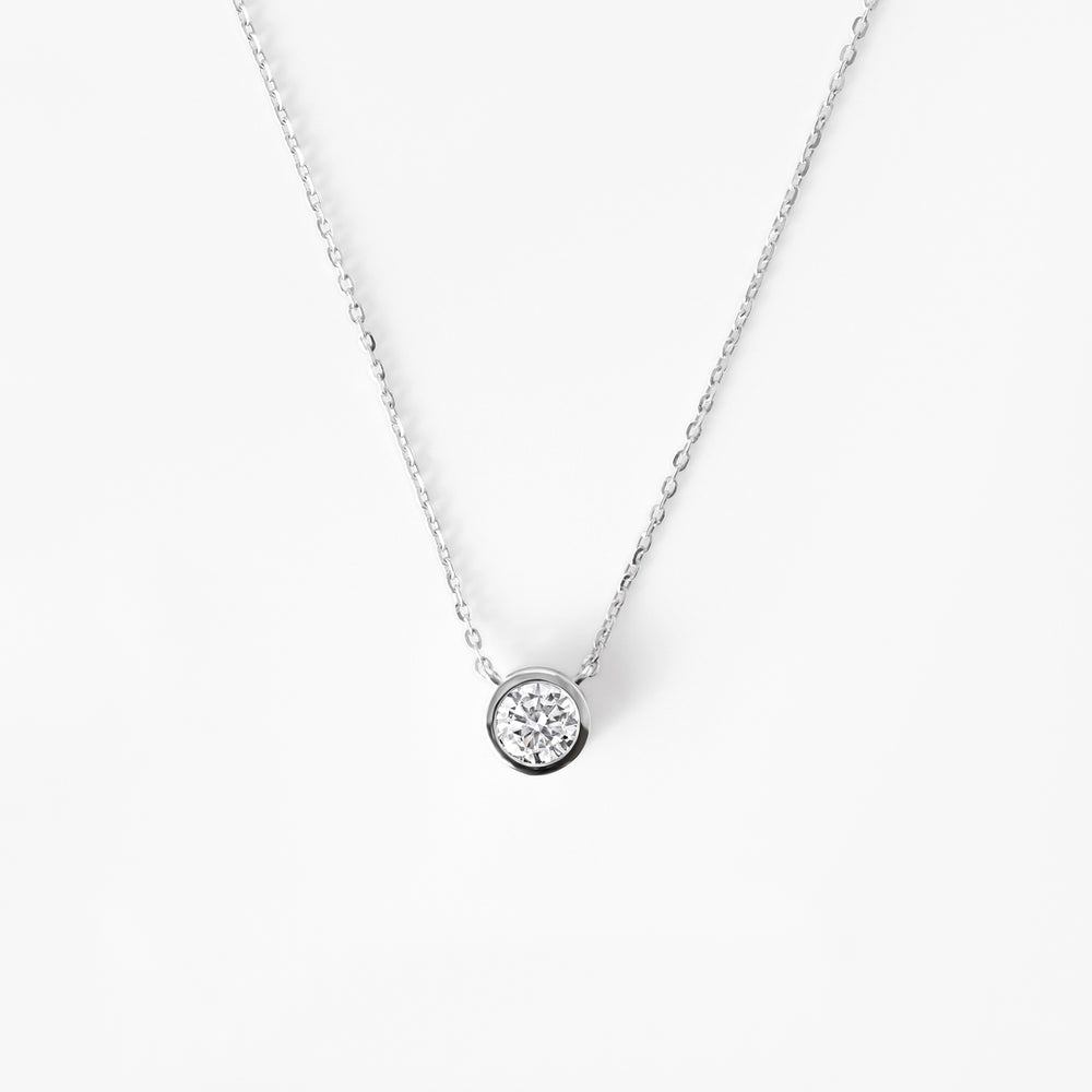 Round Diamond Bezel Pendant Necklace