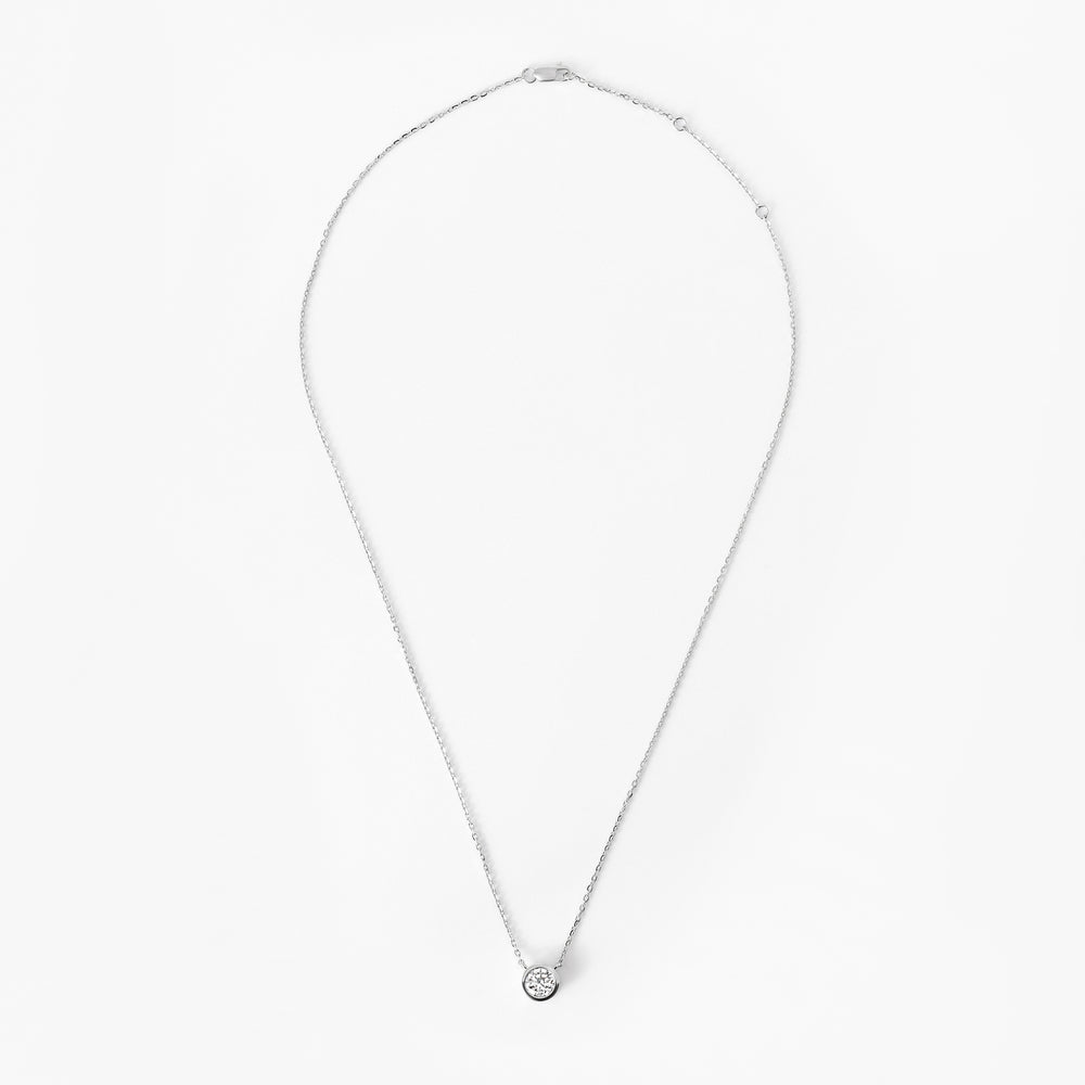 Round Diamond Bezel Pendant Necklace