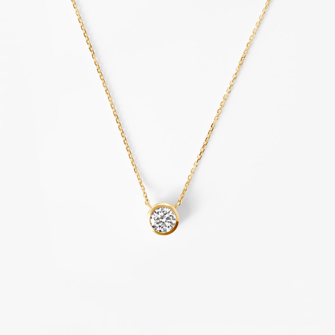 Round Diamond Bezel Pendant Necklace