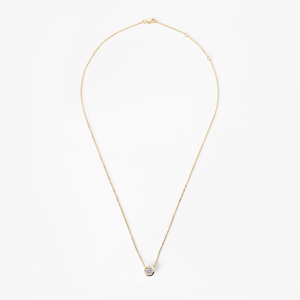 Round Diamond Bezel Pendant Necklace