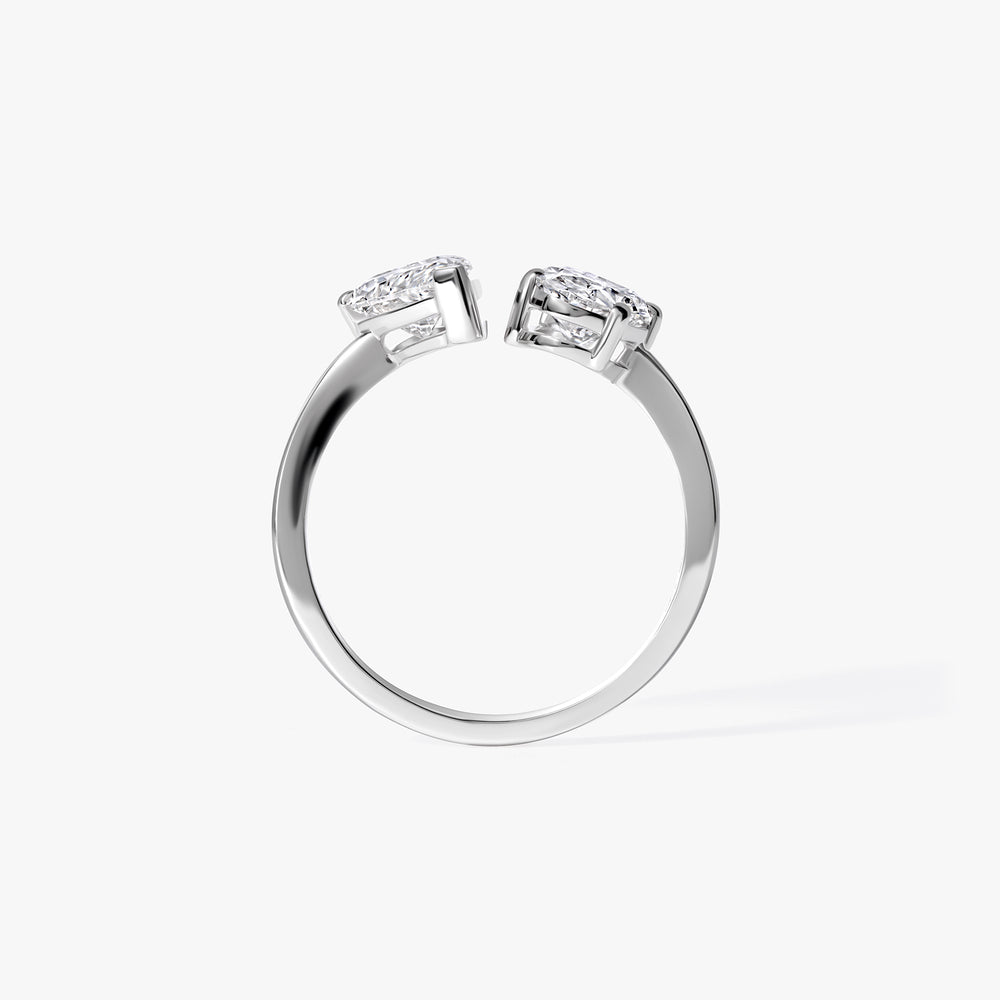 Oval and Pear Diamond Toi et Moi Ring